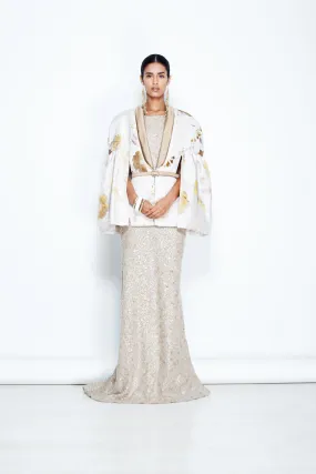 Cape Blazer & Beaded Gown