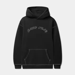 CASH ONLY STITCH LOGO PULLOVER HOODIE - BLACK