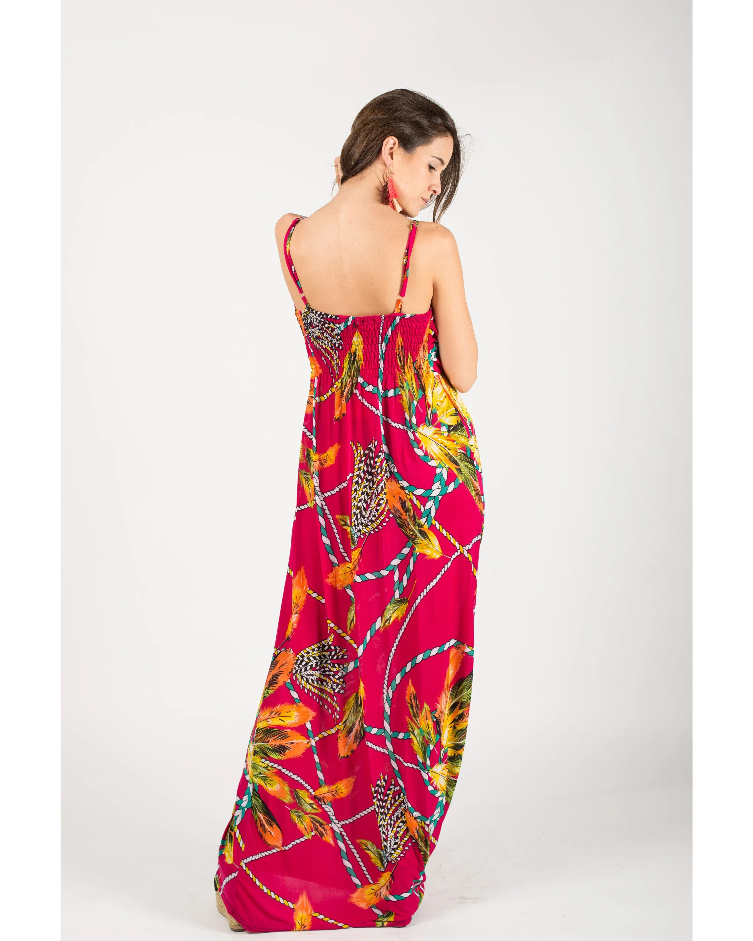 Chain print maxi dress (Red)