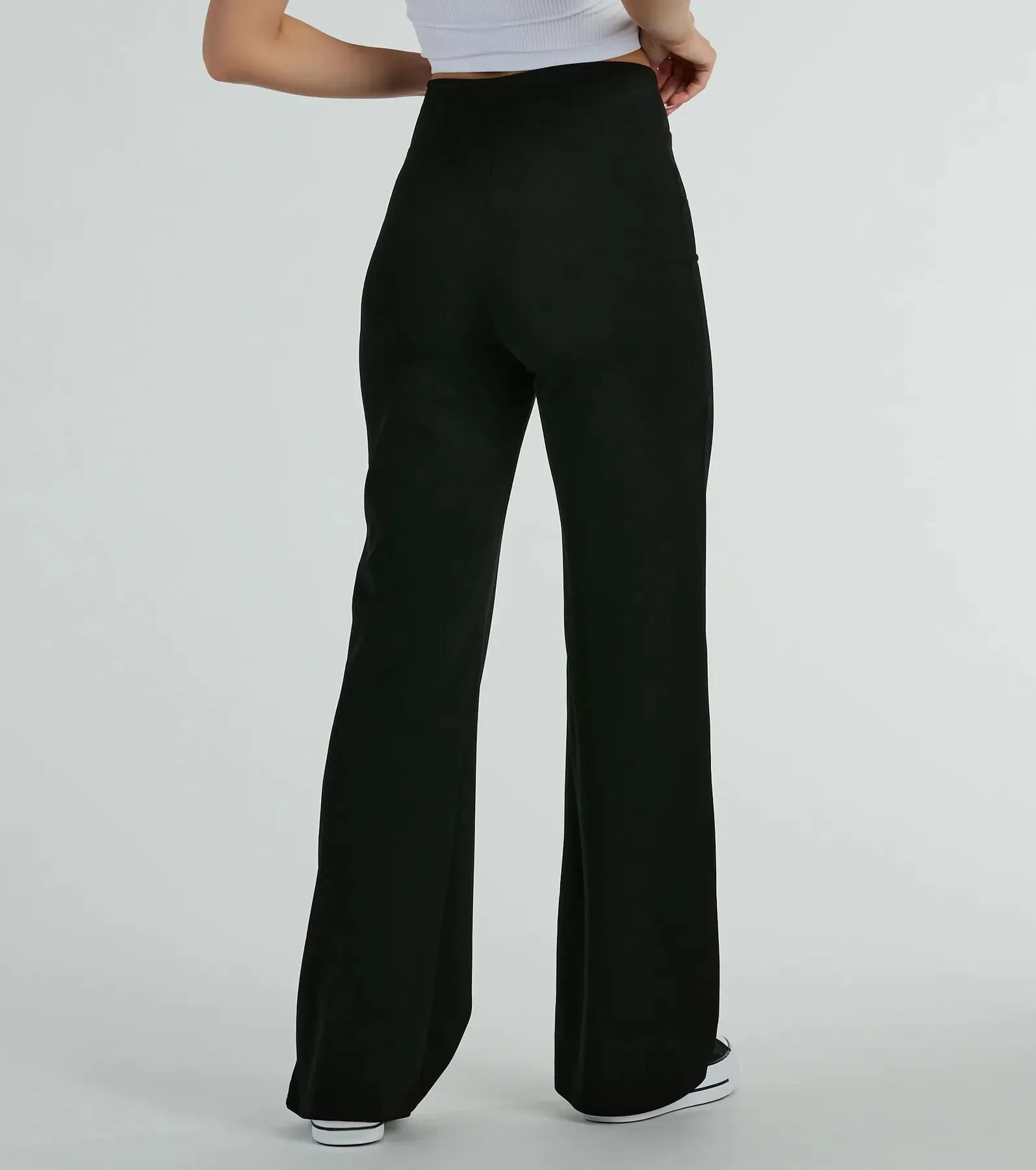 Chic Confidence Buckle Accent Trouser Pants