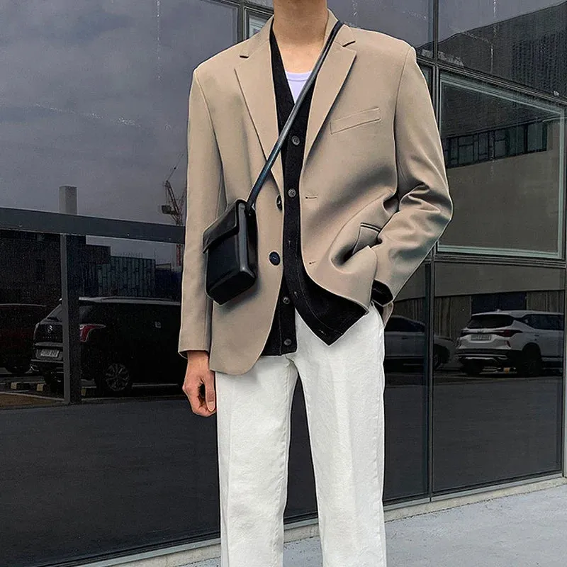 Chicmy-Stylish New Autumn Handsome Men Blazers High Quality Leisure Male All-match Simple Daily Casual Single Breasted Suit Jacket