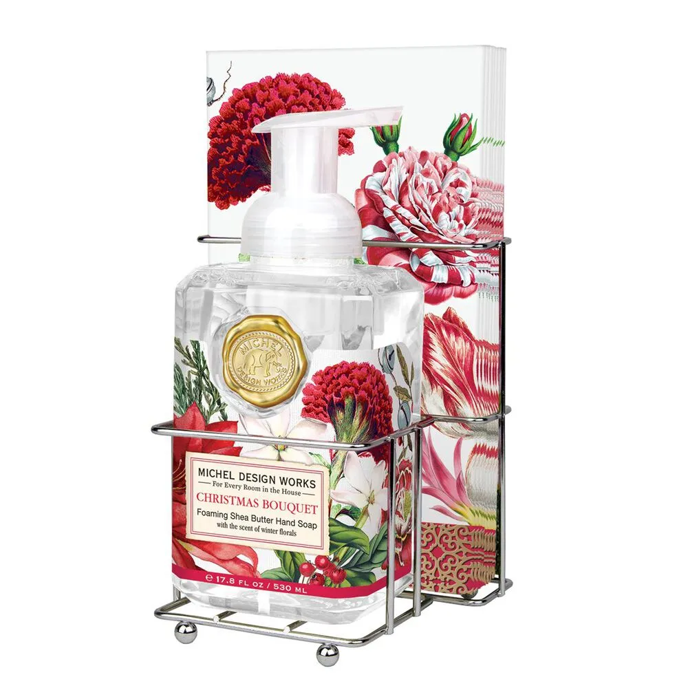 Christmas Bouquet Foaming Hand Soap Napkin Set