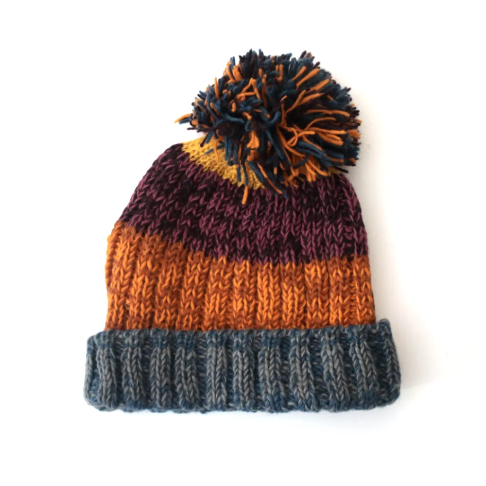 Chunky Stripy Fairtrade Bobble Hat