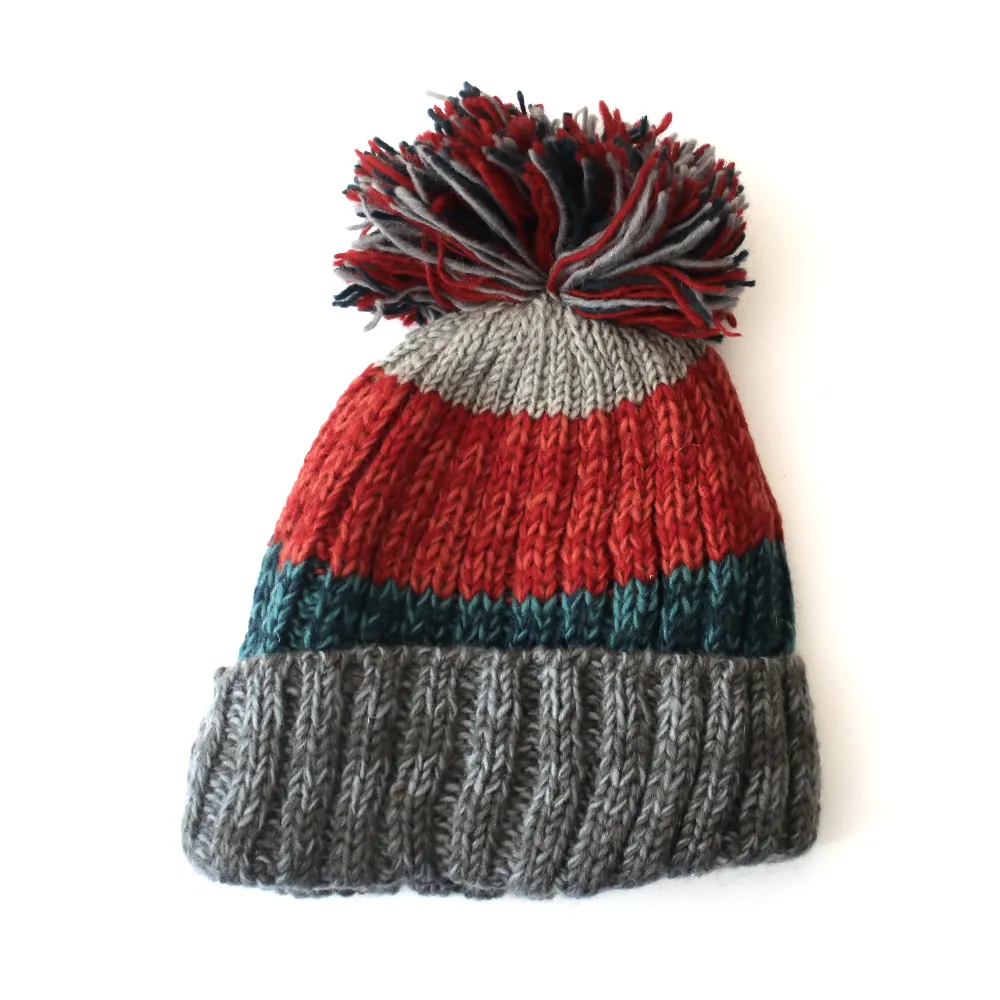 Chunky Stripy Fairtrade Bobble Hat