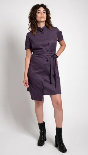 Classic Half Sleeve Shirtdress / Reissue /Eggplant