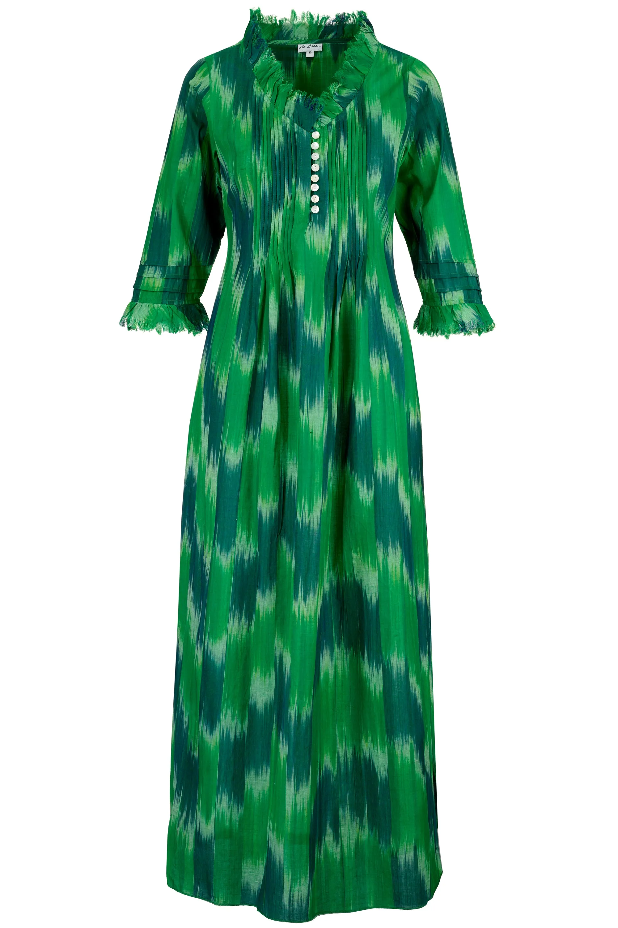 Cotton Annabel Maxi Dress in Green Clash