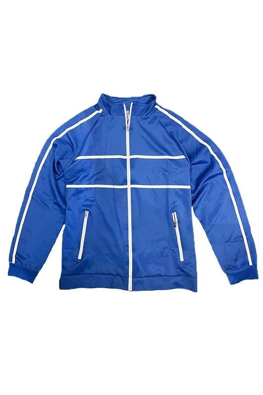 Criss Cross Tape Stripe Track Jacket