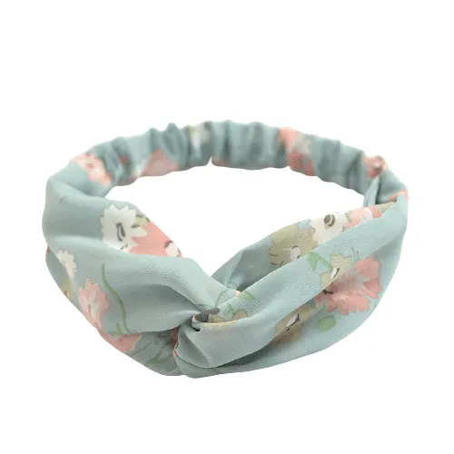 Cyan Small Flowers Headband "Fortuna"