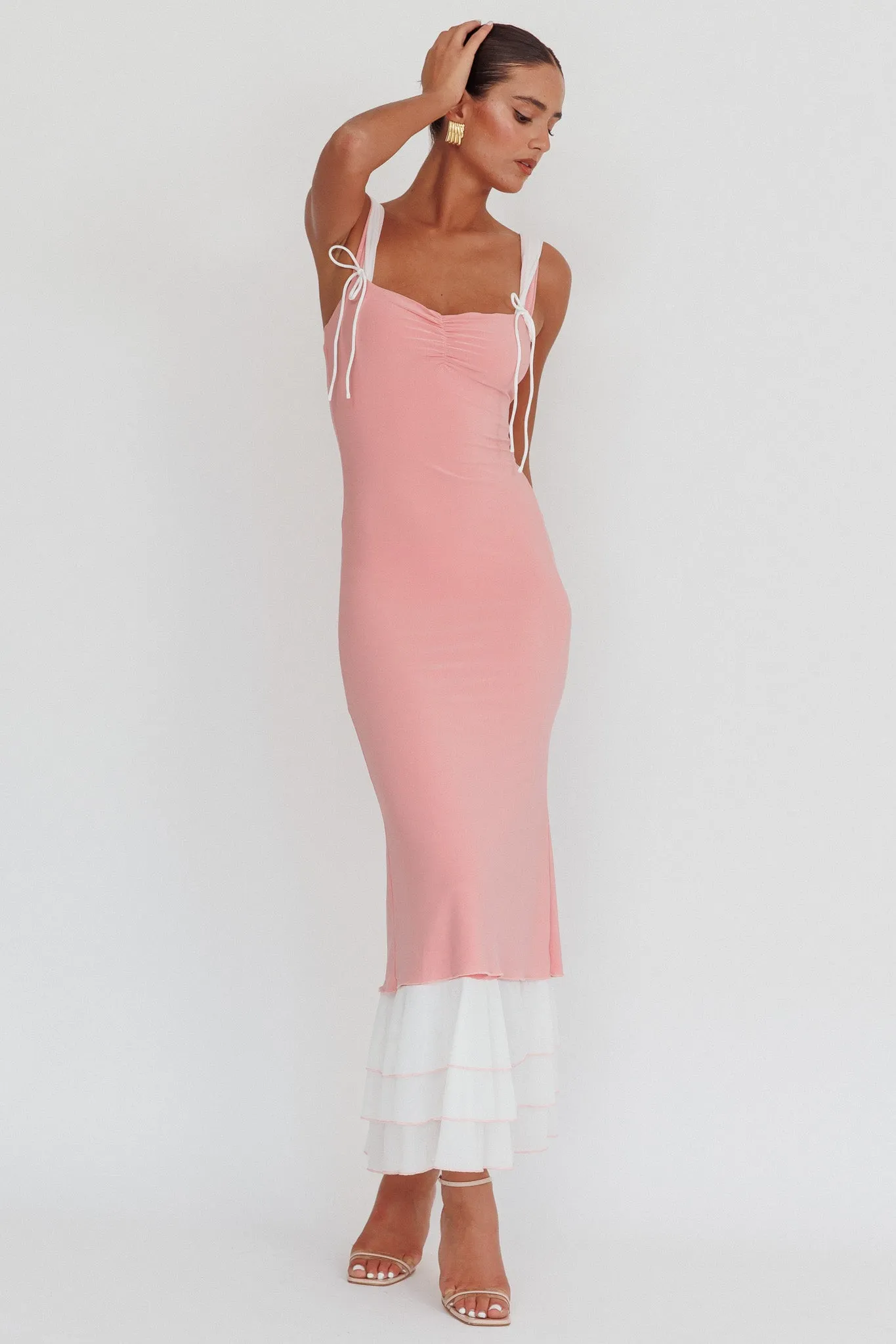 Daydreamers Ruffle Maxi Dress Pink