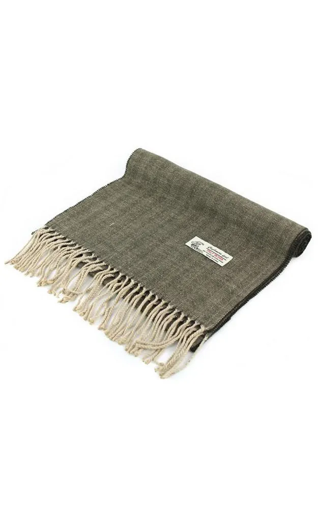 DBS04-3 Brown Herringbone Cashmere Feel Scarves 12pcs Pack