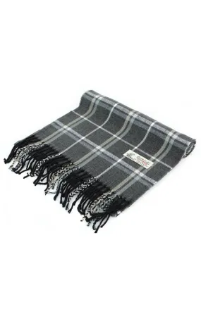 DBS17-5 Grey Plaid Cashmere Feel Scarves 12pcs Pack