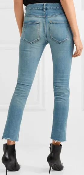 Distressed Mid-Rise Skinny Jeans