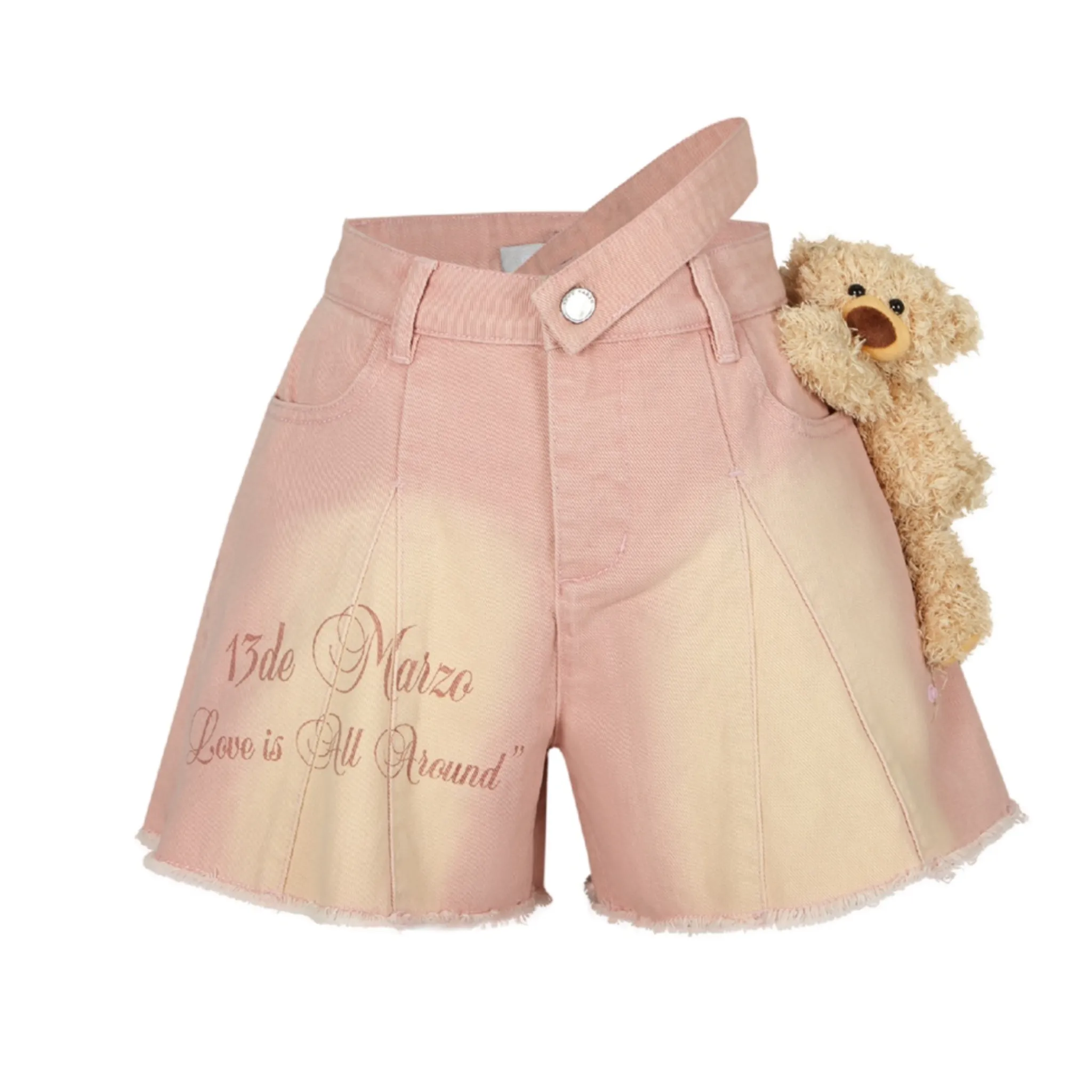 Doozoo Washed Shorts in Pink