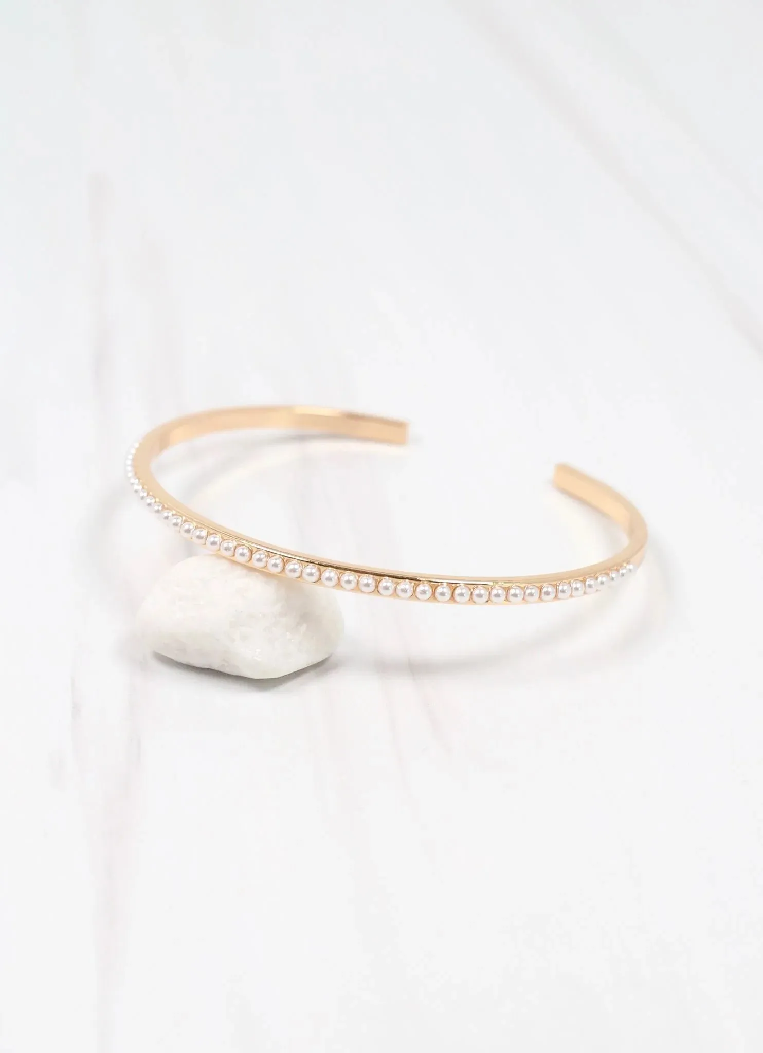 Doubletree Pearl Lined Cuff Bracelet GOLD