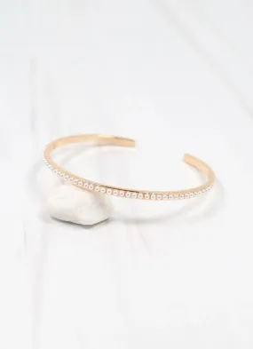 Doubletree Pearl Lined Cuff Bracelet GOLD