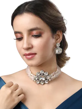 Dual Tone Kundan Choker Necklace