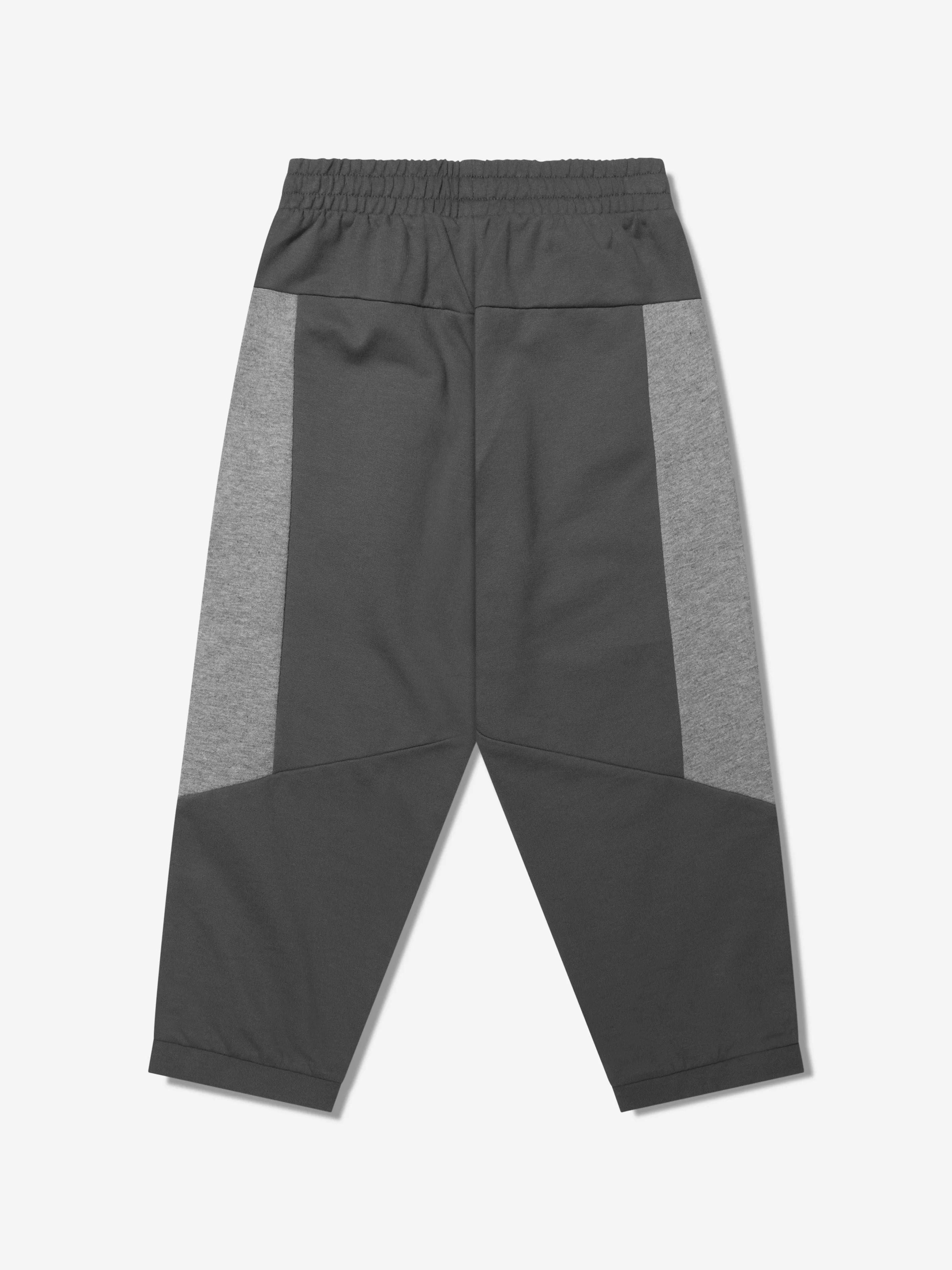 EA7 Emporio Armani Boys Train Tonal Black Logo Joggers in Grey