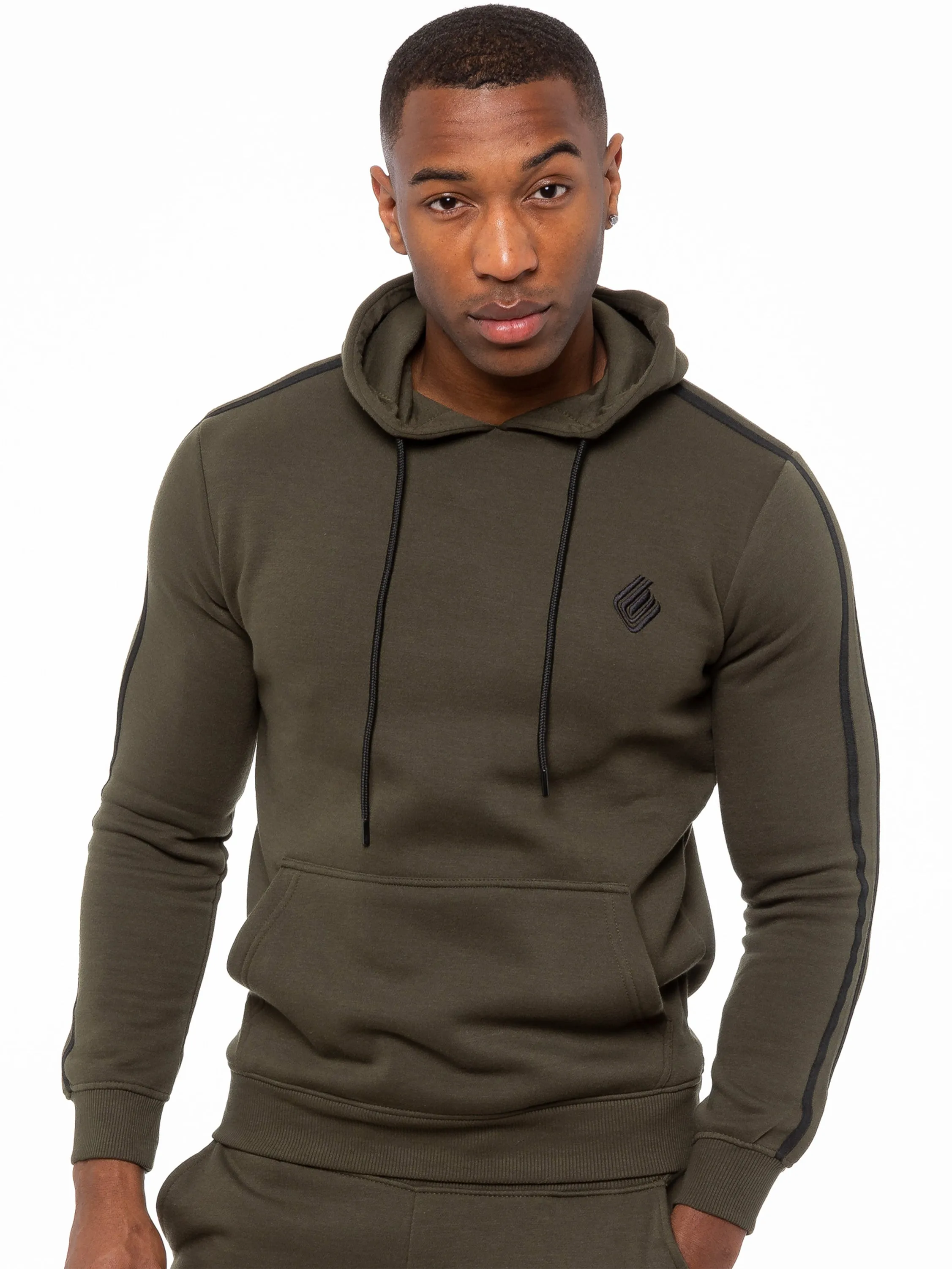 Enzo | Mens Pullover Tape Hoodie Tracksuit Set