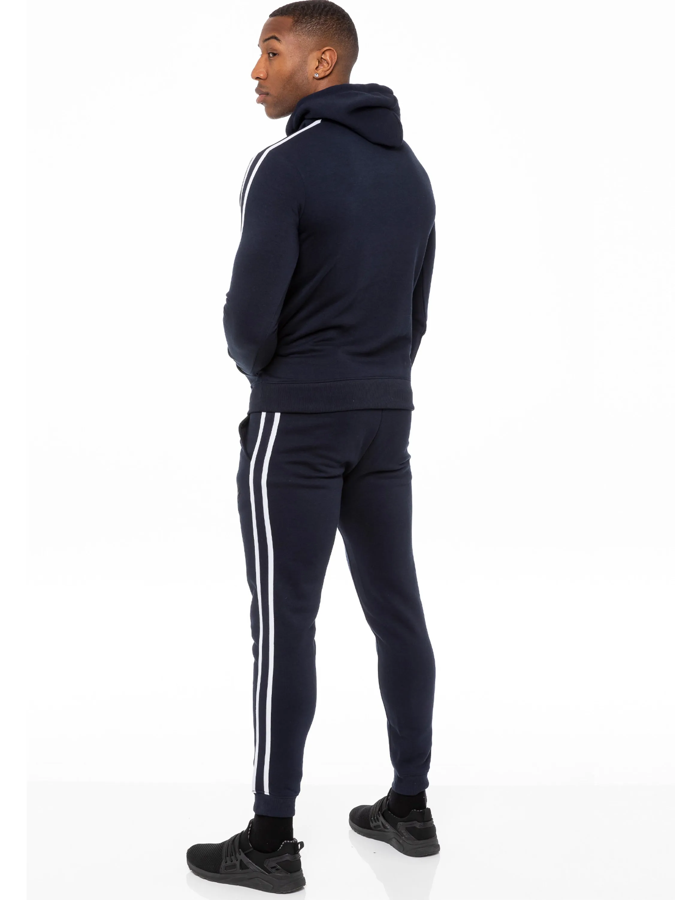 Enzo | Mens Pullover Tape Hoodie Tracksuit Set