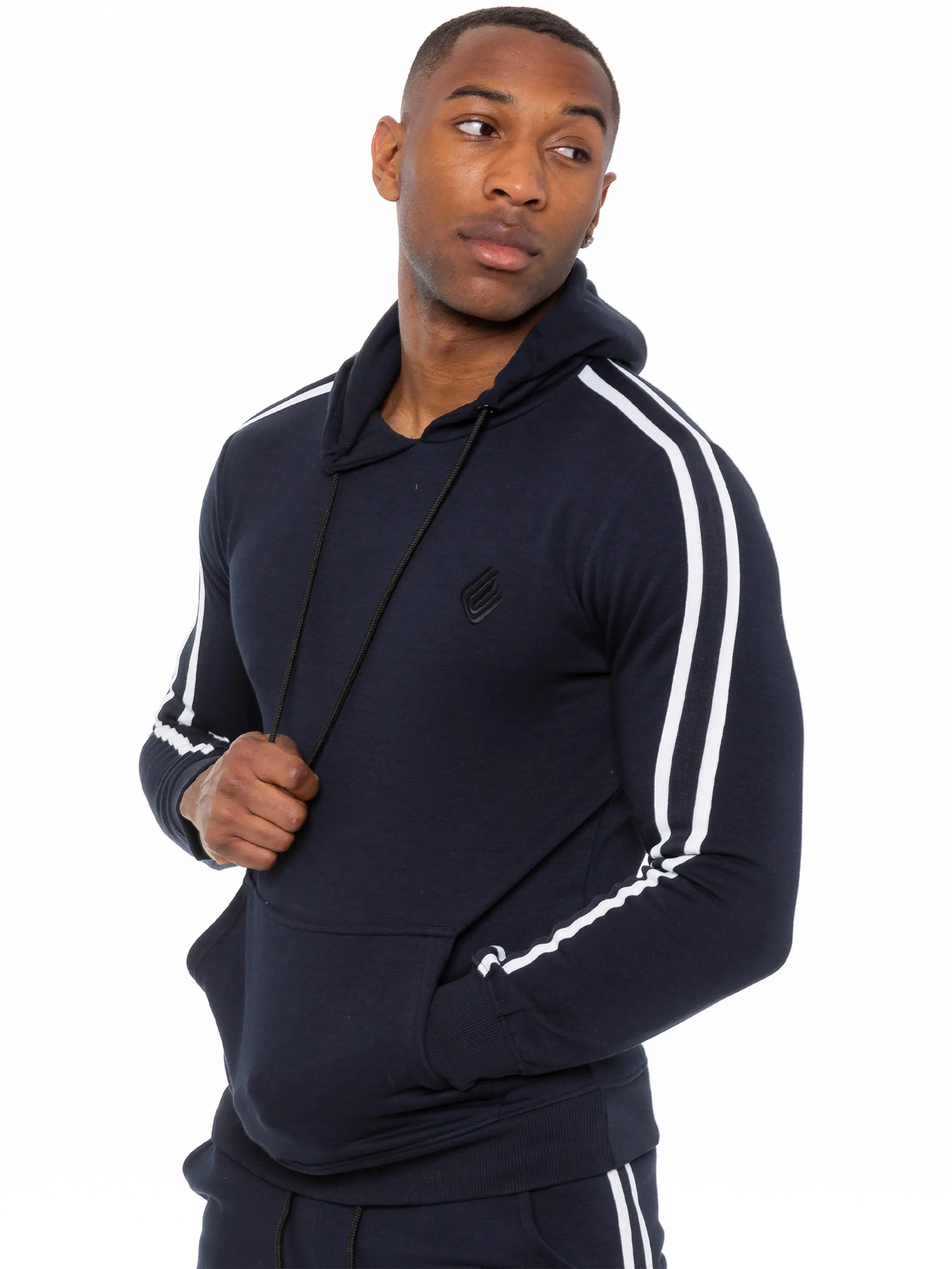 Enzo | Mens Pullover Tape Hoodie Tracksuit Set