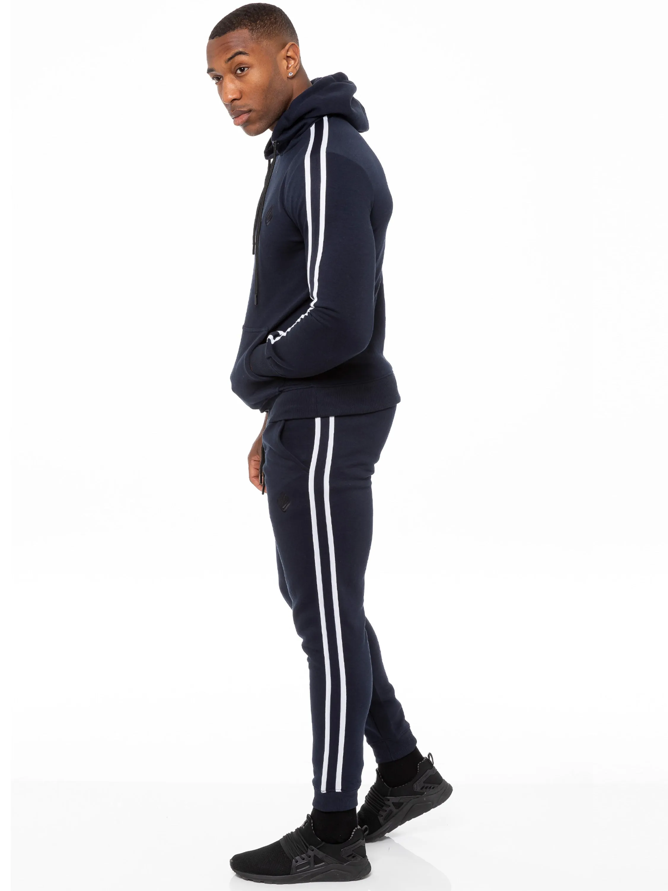 Enzo | Mens Pullover Tape Hoodie Tracksuit Set