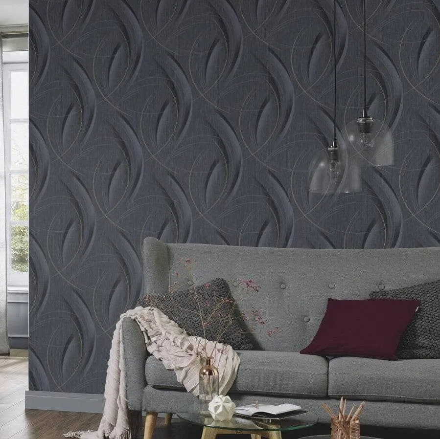 Erismann Fashion For Walls Dark Grey Circles Wallpaper - 10218-15