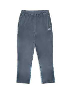 Foggia Velour Debossed Track Pant- Grisaille