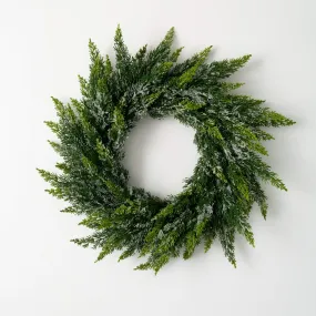 Frosted Green Cedar Wreath