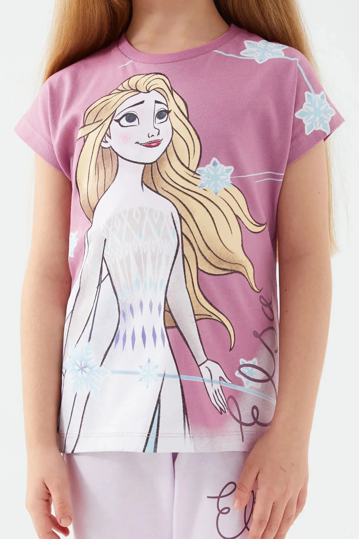 Frozen Elsa Purple Girls' Short Sleeve Pajamas Set