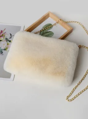 Fur Vibes Plush Crossbody Clutch Purse