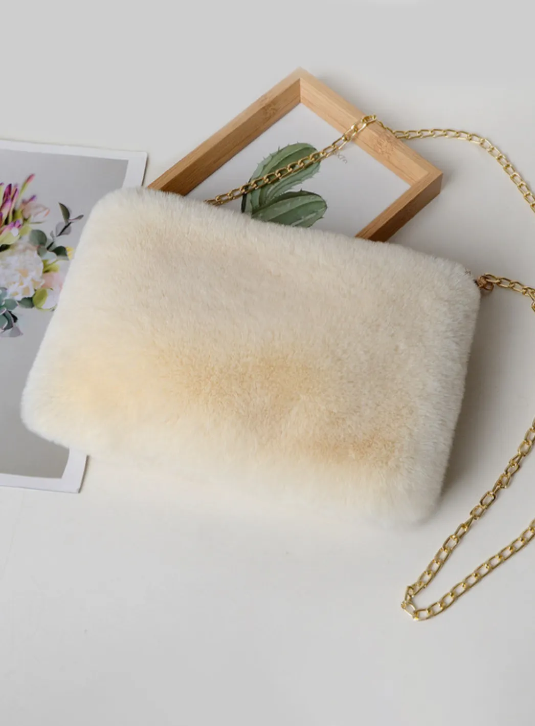 Fur Vibes Plush Crossbody Clutch Purse