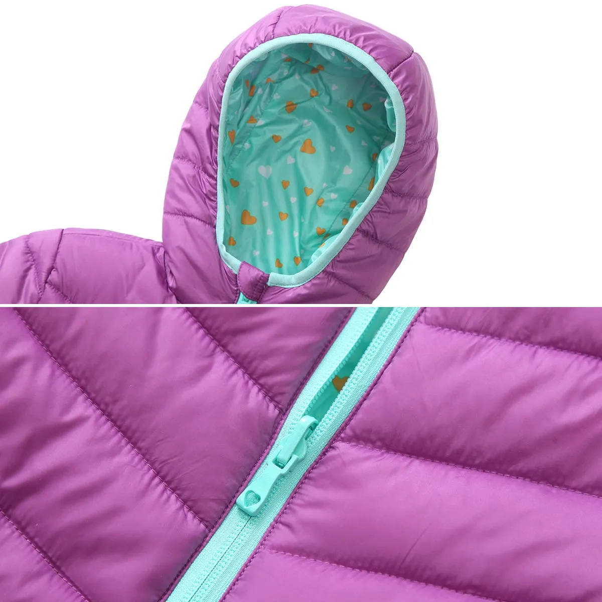 Girls' Reversible Lightweight Puffer Jacket