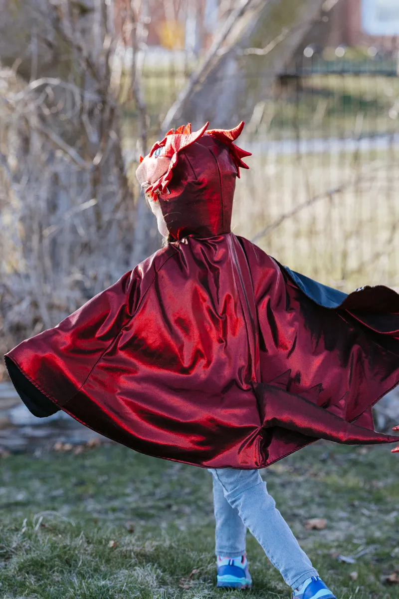 Great Pretenders Ruby The Metallic Dragon Cape, Size 5-6