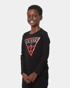 Guess Mainline Kid's Core Long Sleeve T-Shirt Jet Black