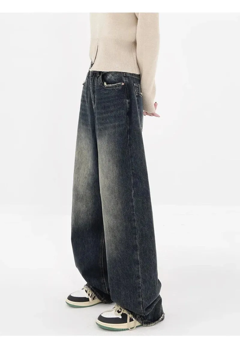 Harajuku Y2K Loose Retro High Waist Wide Leg Denim Pants