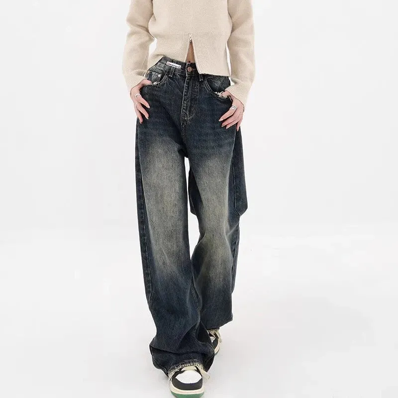 Harajuku Y2K Loose Retro High Waist Wide Leg Denim Pants