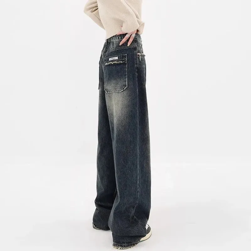 Harajuku Y2K Loose Retro High Waist Wide Leg Denim Pants