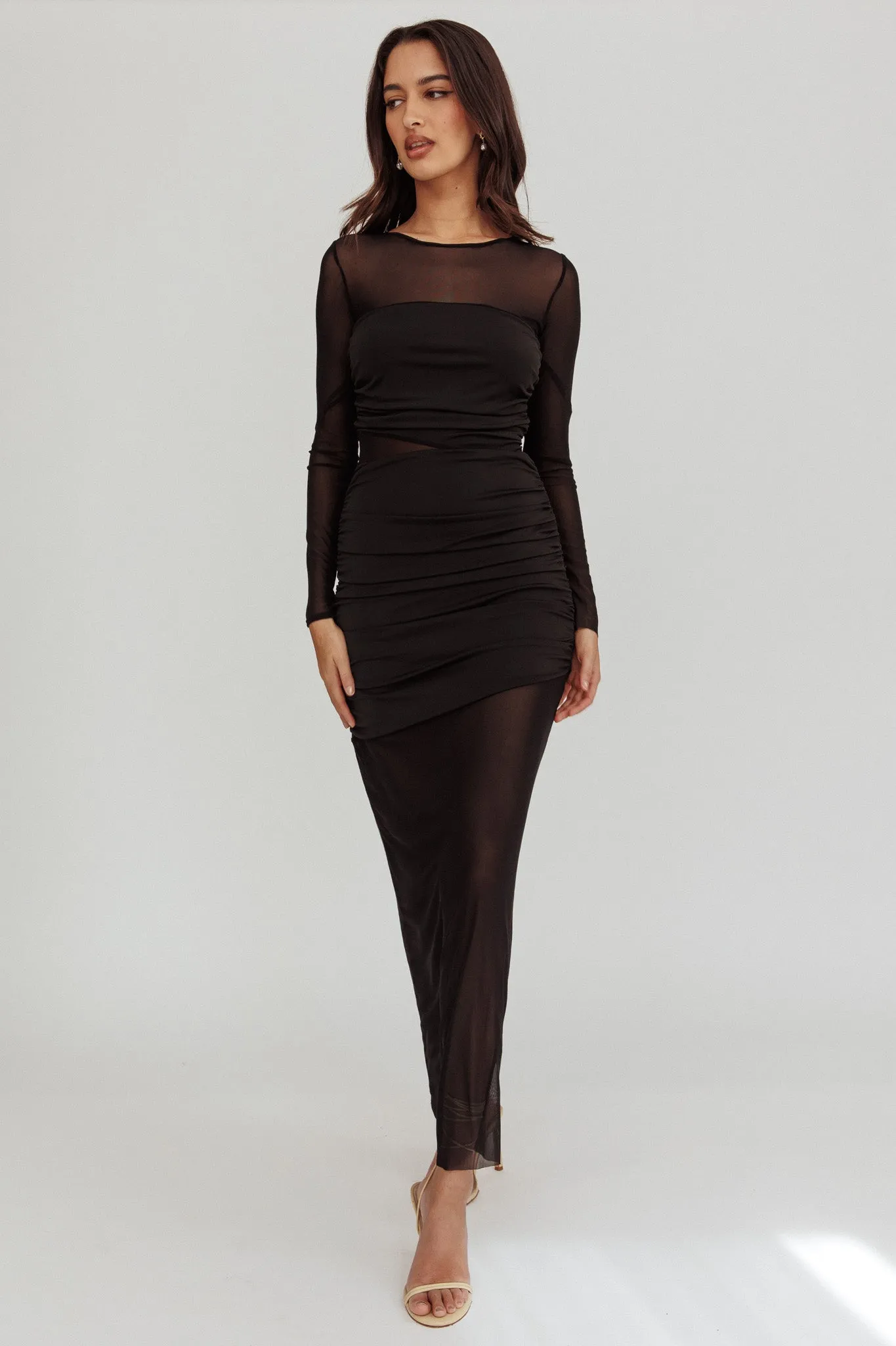 Harpa Mesh Maxi Dress Black