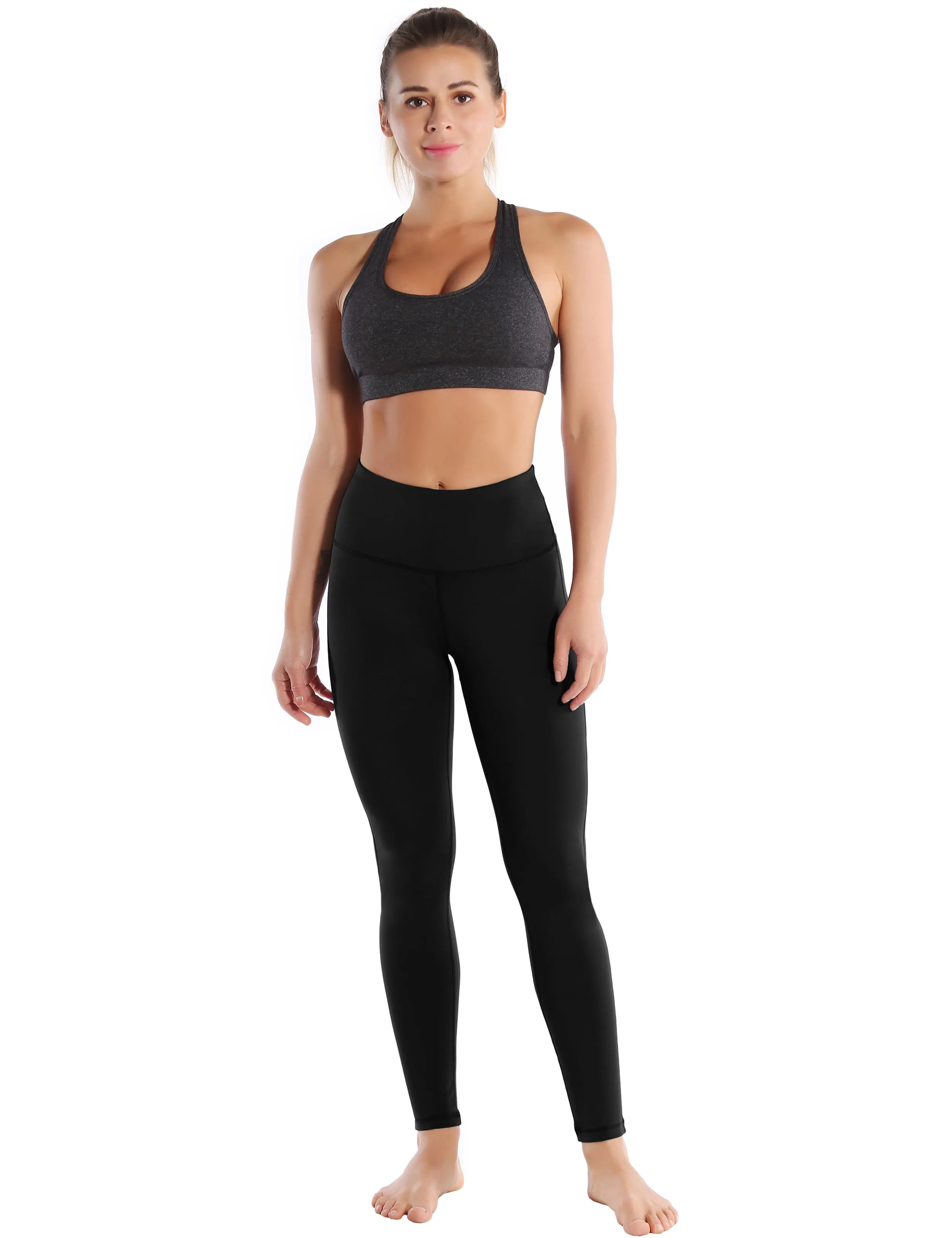 High Waist Side Line Running Pants black_Running