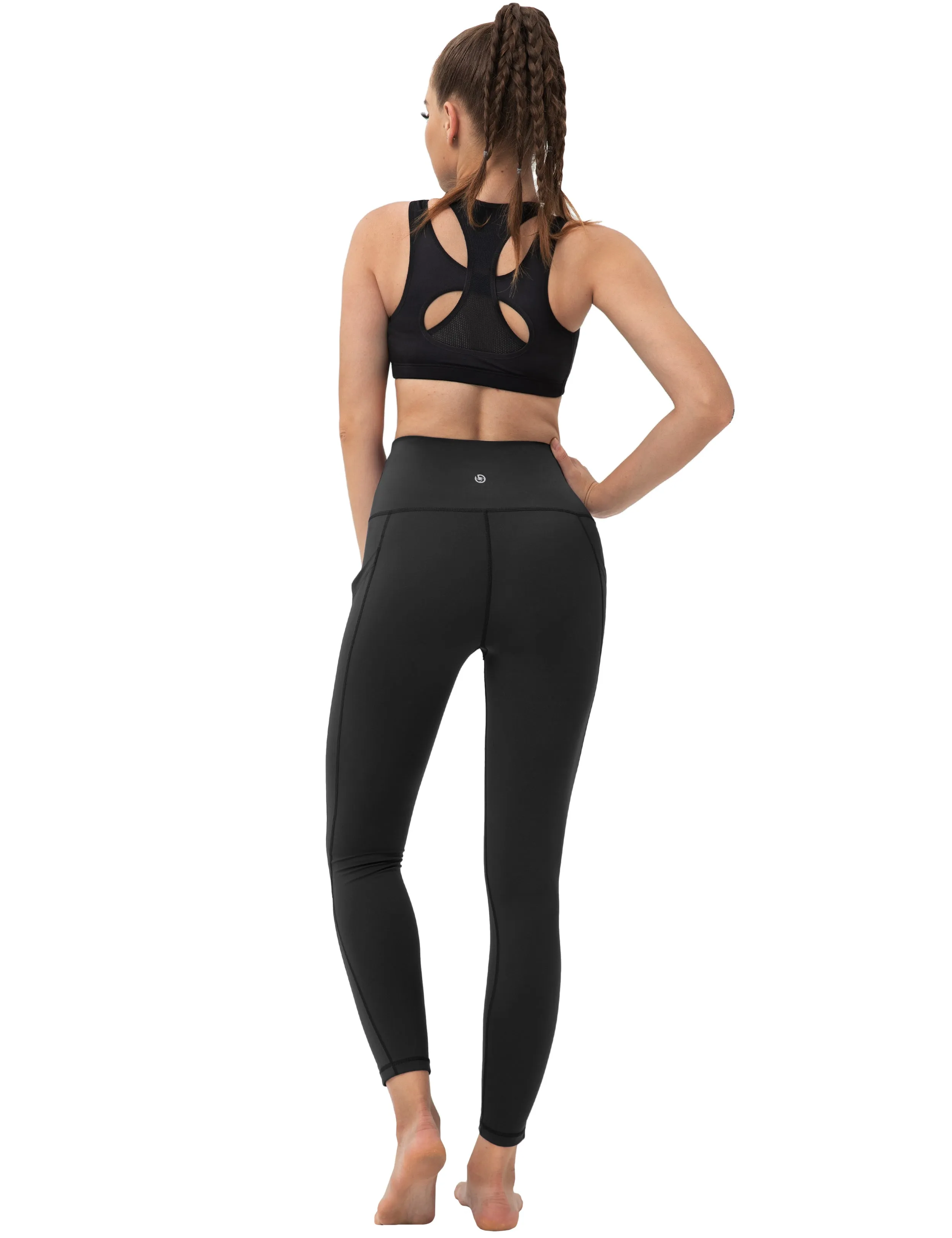 High Waist Side Pockets Yoga Pants black_yoga