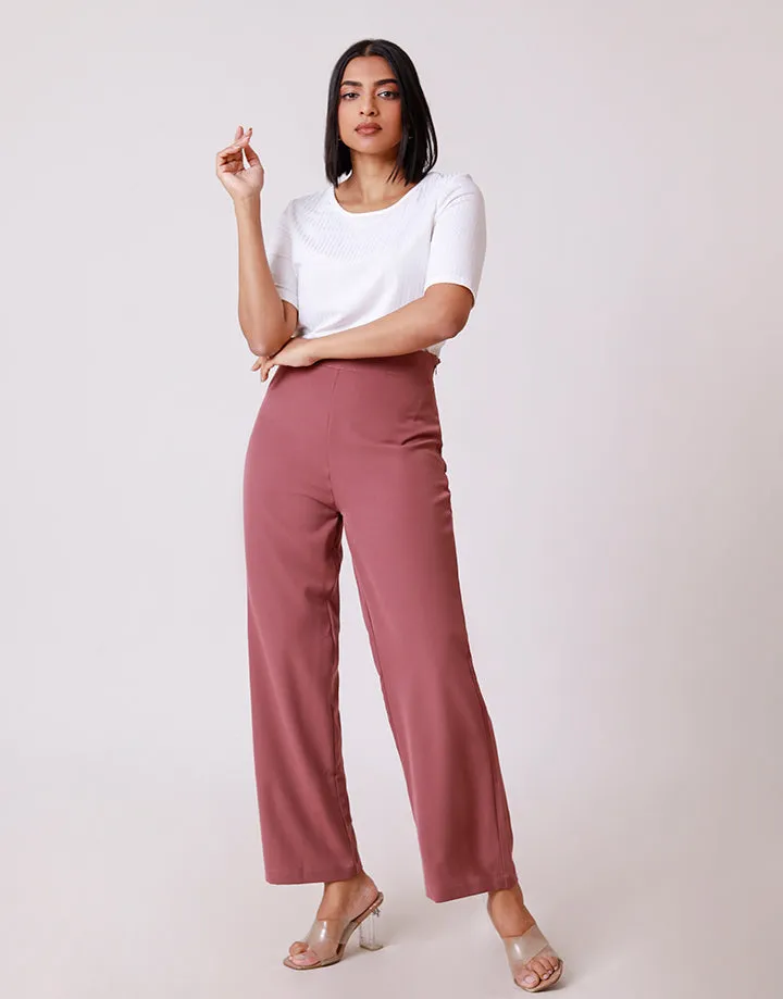 High Waist Straight Fit Trousers