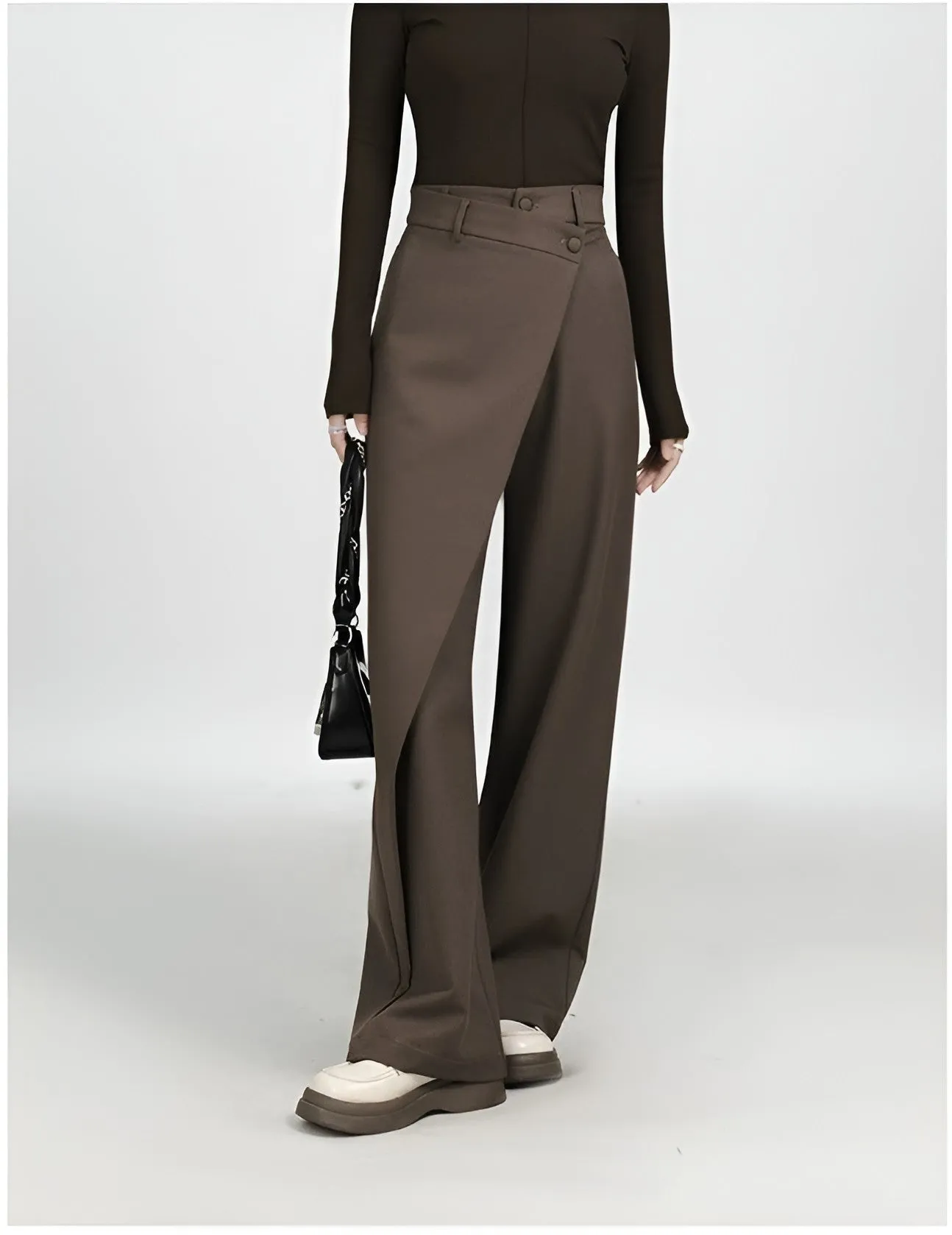 High-Waist Wide-Leg Pareo Tailored Pants