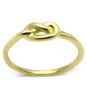 IP Gold(Ion Plating) Stainless Steel Ring with No Stone for Women Style TK630G