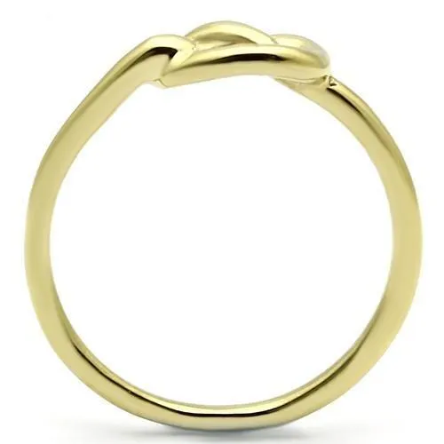 IP Gold(Ion Plating) Stainless Steel Ring with No Stone for Women Style TK630G