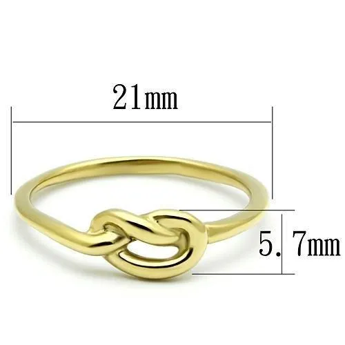 IP Gold(Ion Plating) Stainless Steel Ring with No Stone for Women Style TK630G