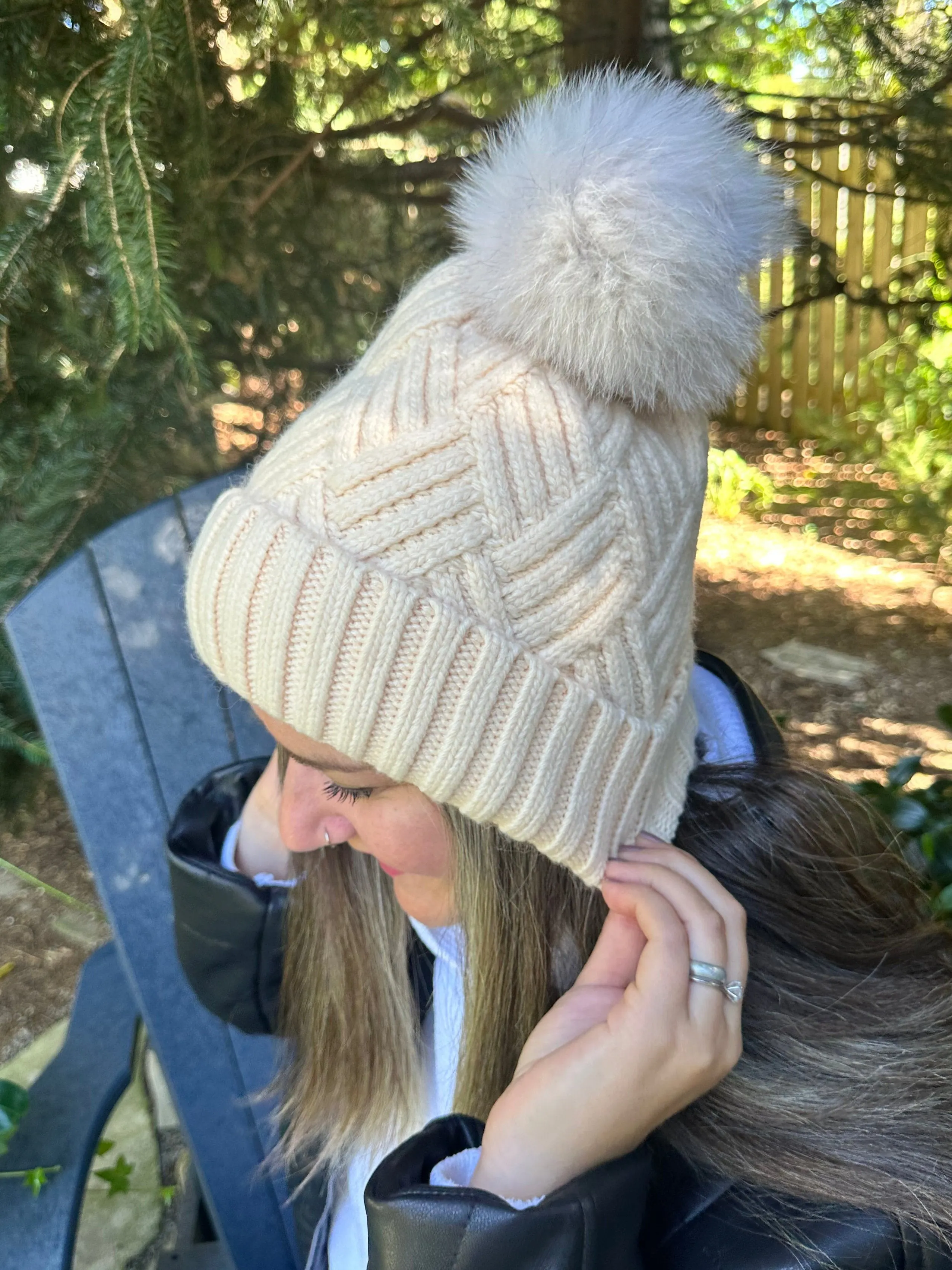 Ivory Knit Hat