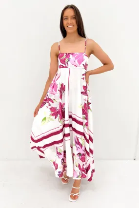 Jules Maxi Dress White Pink