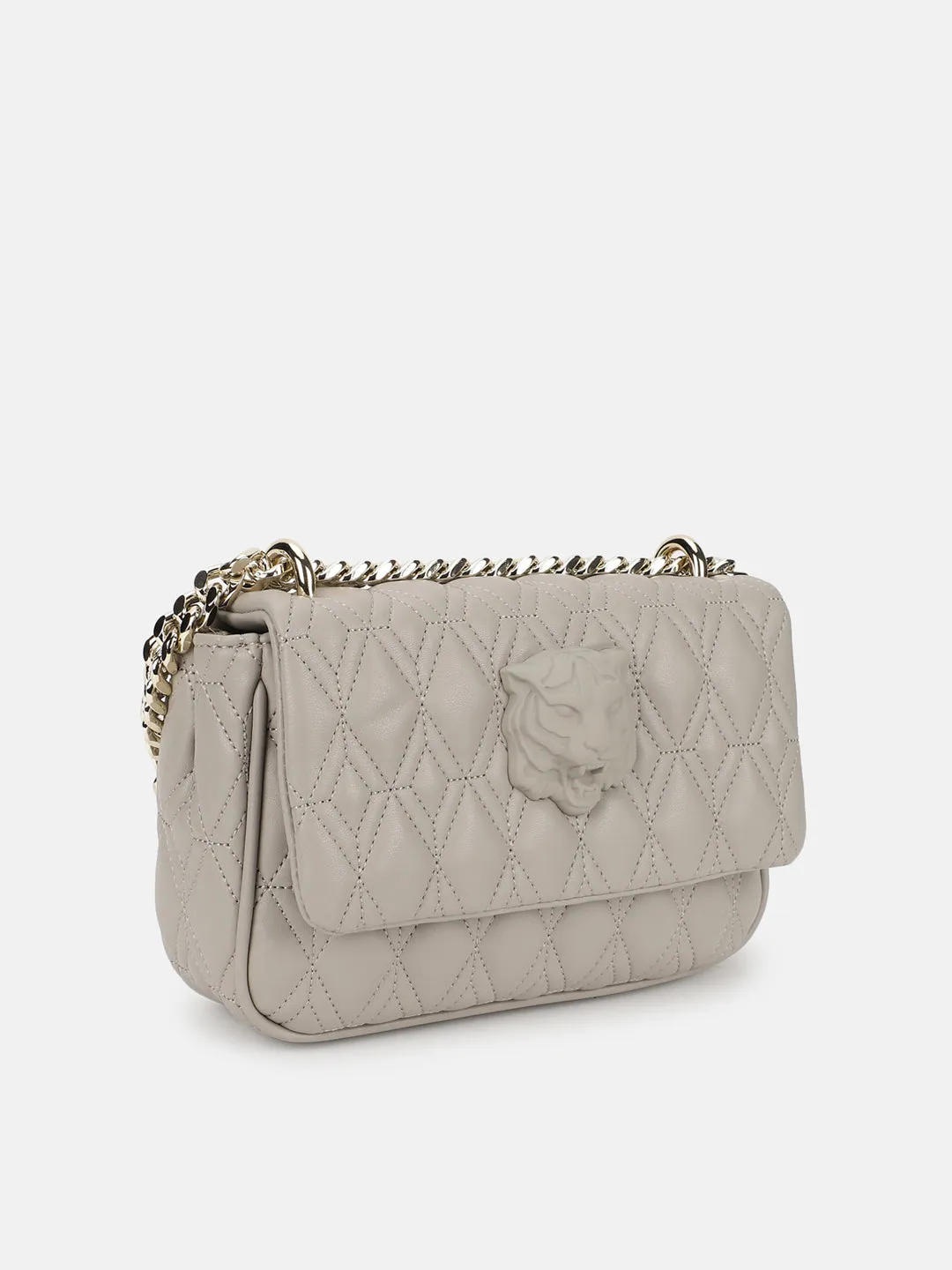 Just Cavalli Women Grey Solid Crossbody Bag