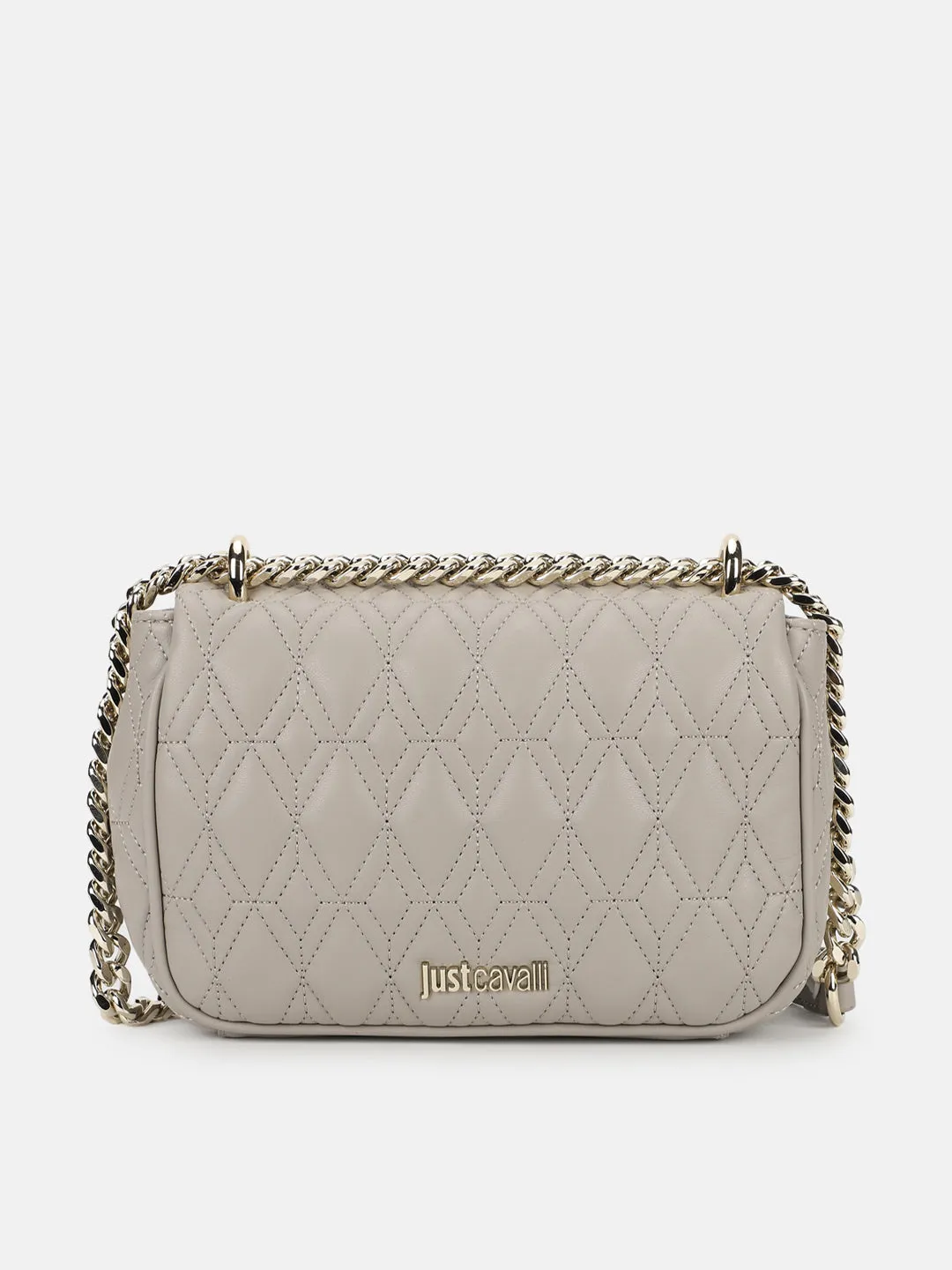 Just Cavalli Women Grey Solid Crossbody Bag