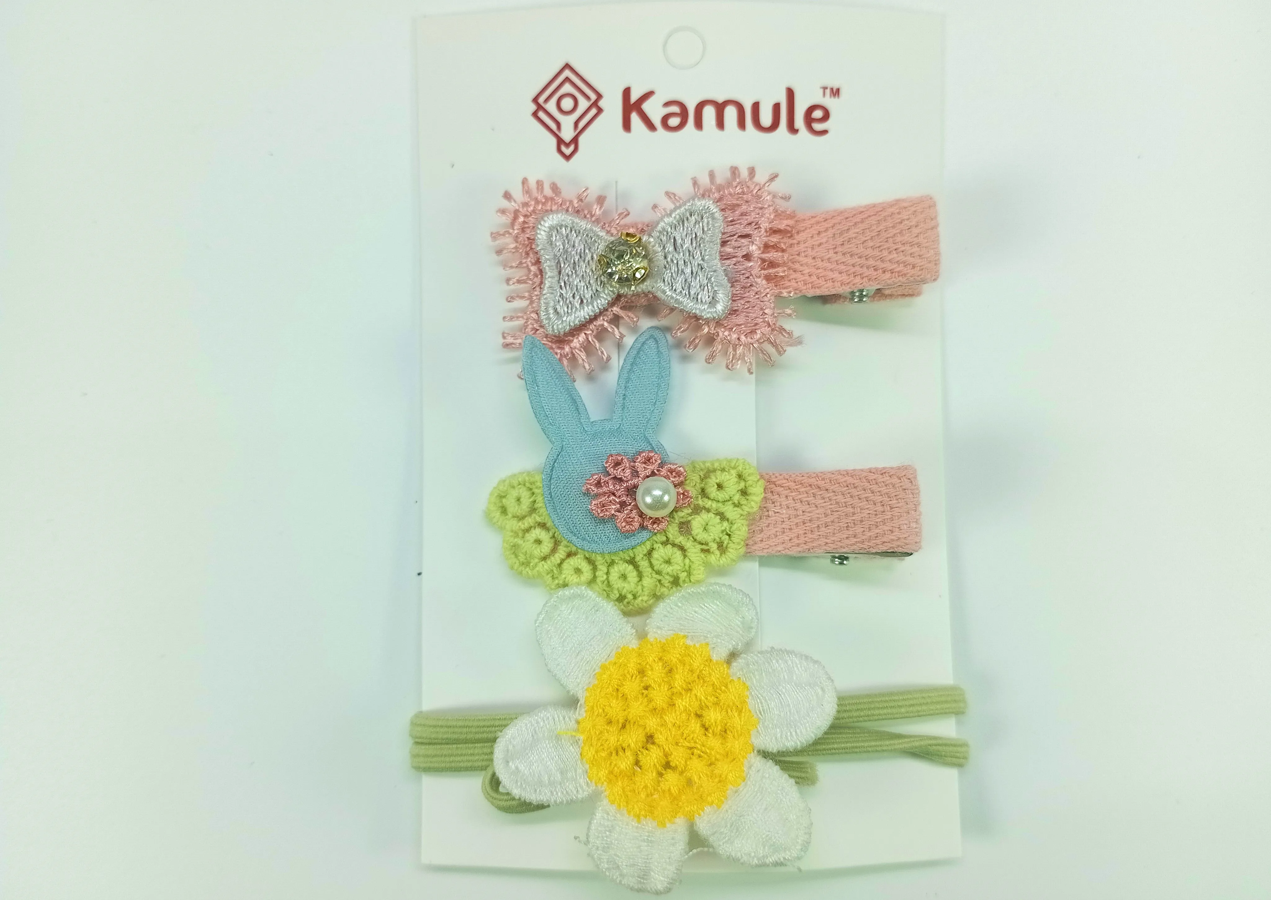 Kamule  Embroidered Applique hair clips/ Crochet Appliques hair clips